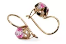 Cercei Ametist Original vintage din aur roz de 14k Stil Vintage vec142r
